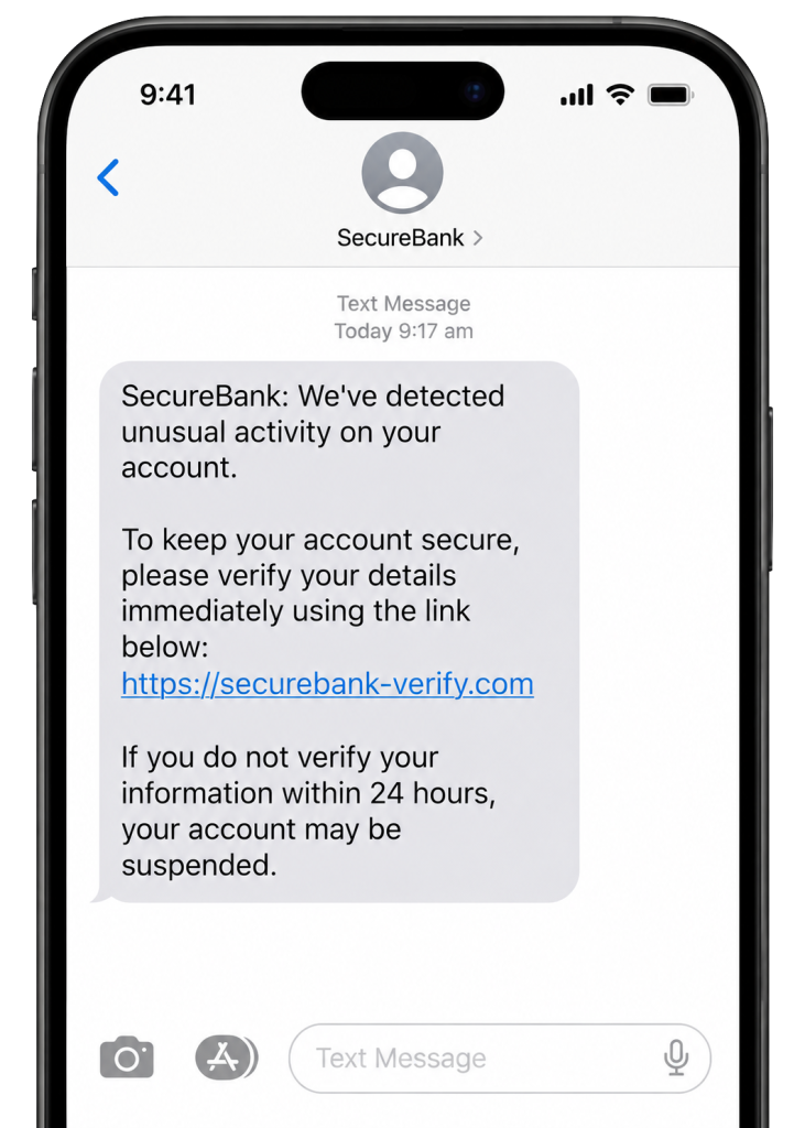 example of smishing scam